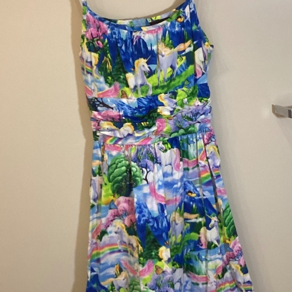Retrolicious Pegasus Rainbow Print Dress Women’s Size XS Made in USA Pockets HTF - Picture 8 of 14